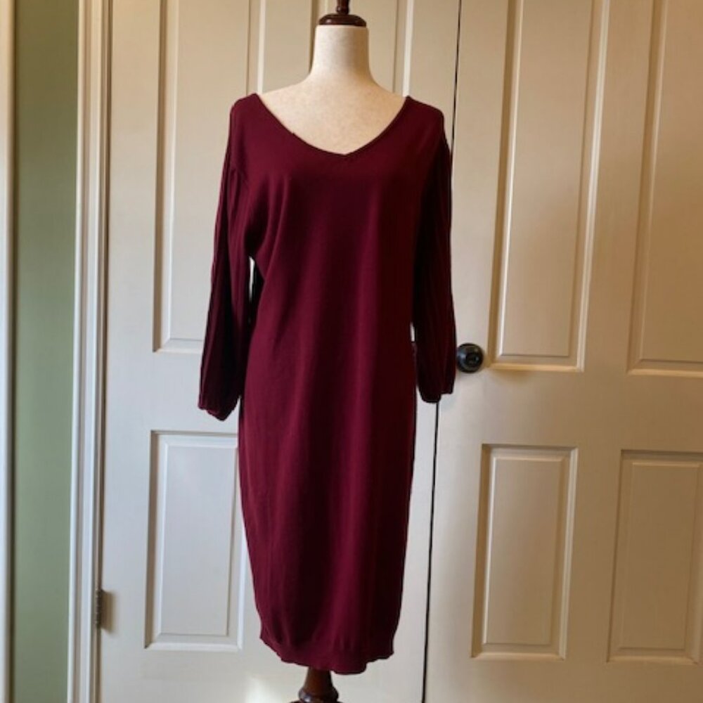 Glamour Sweater Dress, Burgandy